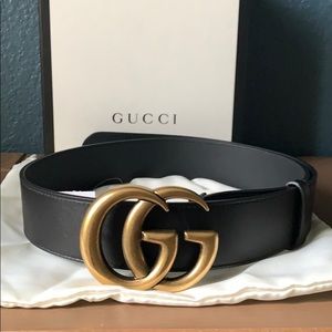 Authentic Gucci Marmont leather 1.5” GG belt